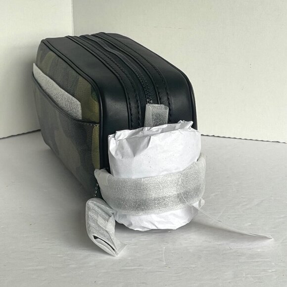 Coach Small Travel Kit Camo Print CM034 Signature Canvas Dopp Bag Toilet Green - Picture 7 of 8